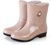 Botas de lluvia a media pantorrilla para mujer, botas cortas impermeables extraíbles, botas de agua, zapatos para jardín