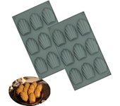 Juego de 2 moldes para magdalenas, molde de silicona para magdalenas, molde para hornear magdalenas con 9 agujeros, base antiadherente para magdalenas
