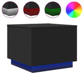 vidaXL Mesa de centro con luces LED 50x50x40 cm Blanco, Negro, Roble Sonoma Mesita de Salón o Comedor o Auxiliar Mesa de Café Meuble Salón