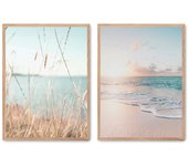 Set de 2 cuadros calidad premium con marco de madera - 30x40 cm o 50x70 cm - POSTER LAB