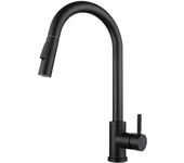 Grifo de acero inoxidable para fregadero de cocina, grifería extraíble de un solo orificio, mezcla de frío y caliente