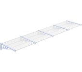 vidaXL Marquesina puerta policarbonato gris y transparente dimensiones 122x90 cm, 152.5x90 cm, 199x90 cm Protección Rayos UV para Terraza Patio Exterior Jardín