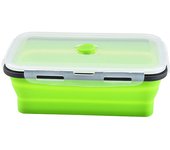 1 PCS Silicone Folding Lunch Box Food Grade Square Portable Microwave Oven Lunch Box Outdoor Travel Picnic Preservation Box