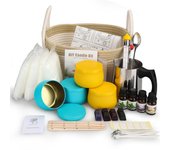 DIY Candle Making Kit, DIY Candle Craft Tools Set with Candle Tins, Watering Pot and Spoon, Wicks Stickers, Candle Wicks, Candle Wicks Holder, Colour Block, Label and Beeswax