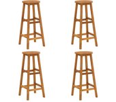 vidaXL Taburetes de cocina 4 unidades madera maciza de acacia