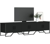 Mueble de TV madera de ingeniería negro 180x34x41 cm
