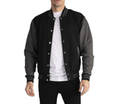2024 New Arrival Fashion Fleece Casual Baseball Uniform Cotton Spliced Regular Rib Sleeve Brand Clothing Bomber Jacket Men