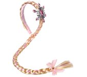 Little Girls Headband Elsa Wig Braid Rhinestones Cosplay Weaving Braid Rapunzel Jasmine Princess Party HairHoop Hair Accesorries