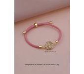 Simple Versatile Plated Gold Copper Zircon Sunflower Shaped Virgin Mary Adjustable Rope Chain Women Religious Bracelet Jewelry