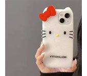 NEW Sanrio Hello Kitty Cartoon 3D Bow Phone Case For iPhone 15 14 13 12 11 Pro Max Y2K Anti Fall Cute Lovely Silicone Case Cool