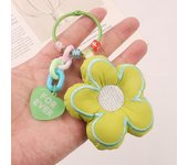 Sakura Fabric Flower Keychain Jewelry Lanyard Car Bag Key Ring Pendant Kid Gift