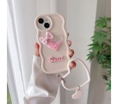 Cute 3D Love Heart Curly Wave Silicone Phone Case For Samsung Galaxy S24 Ultra S23 S22 S20 S21 FE M14 M54 M34 M55 M15 Soft Cover