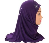 H042 beautiful small girl hijab with stones cute scarf hats women's caps can fit 2-5 years old girls muslim  headscarf
