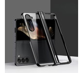 Luxury Electroplated Frame HD Transparent Phone Case for Samsung Galaxy Z Fold 6 5 4 3 5G PC Shockproof Hinge Protective Cover