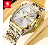 OLEVS TOP Brand Men's Watches Diamond Dial Waterproof Stainless Steel High-end Wristwatch for Man