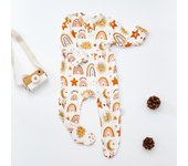 Happyflute Baby Clothes Soft Newborn Romper Nordic Pattern Bamboo Cotton Infant Long Sleeved Leggings Jumpsuit