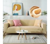 Velvet Fabric Sofa Covers for Living Room Grey Color  Stretch Solid Color Couch Covers Set Armchair Cover Cushion Cover 1PC