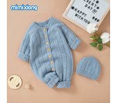 Baby-ropa Cálida para Bebé de 0 At 18M, Pelele de DOT para recién nasido, Niño y Niña, mono de manga Larga sombrero, vestidos de juguete y primavera
