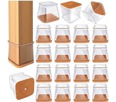 24Pcs Chair Leg Floor Protectors for Hardwood Floors, Silicone Chair Caps Covers Furniture Pads Sliders W/ Wrapped Felt Bottom