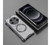 2 in1 Full Heavy Duty Shockproof Magnetic Phone Case for Xiaomi 14 13 12 12X 12S Ultra Pro 5G Translucent Honeycomb Back Cover