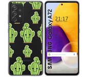 Tumundosmartphone Funda Gel Transparente para Samsung Galaxy A72 diseño Cactus Dibujos