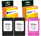 Pack de Cartuchos de Tinta HP 305XL Negro y Tricolor Compatible