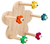 Wooden Parrots Toy Bird Rotating Ferris Wheel Toys Funny Bird Toy with Bearings Interactive Bird Stand Hanging Bird Cage Supply