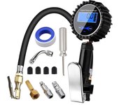 Digital Tire Pressure Inflator Gauge 3-200PSI 14BAR Car Tire Inflator Gun Air Line Clip-on Tyre Pump for Motorcycle Bicycle Auto