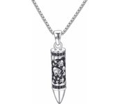 Collar con cruz para hombre, colgante con crucifijo gótico chapado en oro de 14 quilates, gargantilla ajustable en capas, collar con cruz negra y plateada de 24 pulgadas