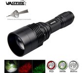 3in1 Multicolor Zoom Flashlight Tactical White/Red/Green Lighting Flashlight Torch Zoomable Outdoor Hunting Hiking Camping Torch