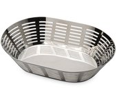 Bra - Cesta Ovalada Bella, Acero Inoxidable Pulido Brillo, 31 x 21 cm, Pan, Panera, Utensilio Cocina, Profesional