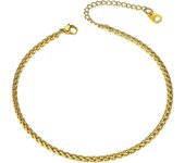 GOLDCHIC JEWELRY Pulseras de Pie para Mujeres, Tobilleras de Eslabones Cubanos/Italianos/Espigas 22cm Largo + 5cm Alargador