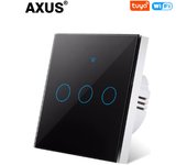 Wifi Smart Light Switch EU 86 Glass Screen Touch Panel Voice Control Wireless Wall Switches with Alexa Google Home 1/2/3Gang