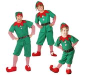 Christmas Family Matching Clothes Boy Girl Elf Xmas Clothes Set Adult Green Red Party Tops Pants Hat Belt Outfit Cosplay Costume
