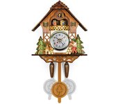 Reloj de cuco antiguo de madera con forma de pajarera, reloj de pared para decoración del hogar, reloj de cuco colgante, campana oscilante automática, péndulo, decoración del hogar
