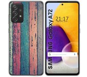 Tumundosmartphone Funda Gel Tpu para Samsung Galaxy A72 diseño Madera 10 Dibujos