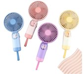 Mini ventilador de bolsillo portátil con soporte para escritorio, ventilador eléctrico de carga USB, 1 piezas