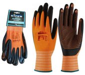 Guante sifer nylon+nitrilo punto sicrodot t-10 naranja hefestxlp