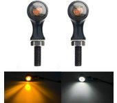 E24 Retro Motorcycle Turn Signal LED Light Flashing Indicator Tail Brake Light 8mm For Harley Yamaha Cafe Racer Bobber Chopper