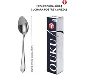 Mr.Spoon Serie Luna Cucharas 12, 48 o 120 piezas,Acero inoxidable 18/10,Alta calidad y acabado,Cuchara sopera largo 206mm,cuchara postre186mm,cuchara té y café 138mm/115mm,Mango monobloque,Apto para lavavajillas,Caja ecológica,Para casa,hotel,restaurante