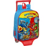 SAFTA  MOCHILA CON CARRO 805 SUPERTHINGS "RESCUE FORCE" - Mochila Escolar Licencia Oficial - Diseño Ergonómico - Amplio Espacio de Almacenamiento - Bolsillos Multifuncionales