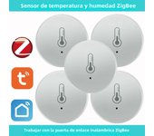 Tuya Zigbee Temperature And Humidity Sensor Voice Control Intelligent Home Hygrometer Real-time Monitoring Voice Alexa