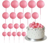 20 Pcs Ball Cake Topper Decorations Mini Balloons Cake Topper Sticks Orange Balls for Wedding Birthday Aniversary Cake Decoratio