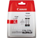 Canon PGI570XL Negro Tinta a Base de Pigmentos 22ml - Pack de 2 Cartuchos de Tinta de Alto Rendimiento XL
