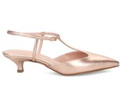 Talón slingback Sangiorgio en piel metalizada oro rosa con tacón Sangiorgio N97-IOLA