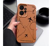 Air Route Pattern Phone Case For Xiaomi Redmi Note 13 4G 14 13 12 11 Pro Plus 5G Poco X6 13T Pro Leather Texture TPU Soft Cover