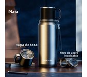 Double Wall Keep Hot and Cold Thermos Bottle Stainless Steel Insulated Bottles Vacuum Flask Large Thermos Cup with Tea Filter