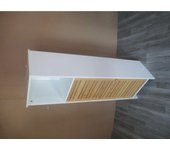 HOMCOM Mueble de baño independiente con 1 compartimento abierto y 1 armario con estantes regulables, puerta de bambú, 35 x 30 x 120 cm blanco