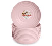 Plastic Forte - Juego de 12 Platos Classic Semi Hondos 19 cm Reutilizables. Ideal Fiestas. Rosa