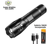 Powerful LED Flashlight Aluminum Alloy Portable Torch USB ReChargeable Outdoor Camping Tactical Flash Light